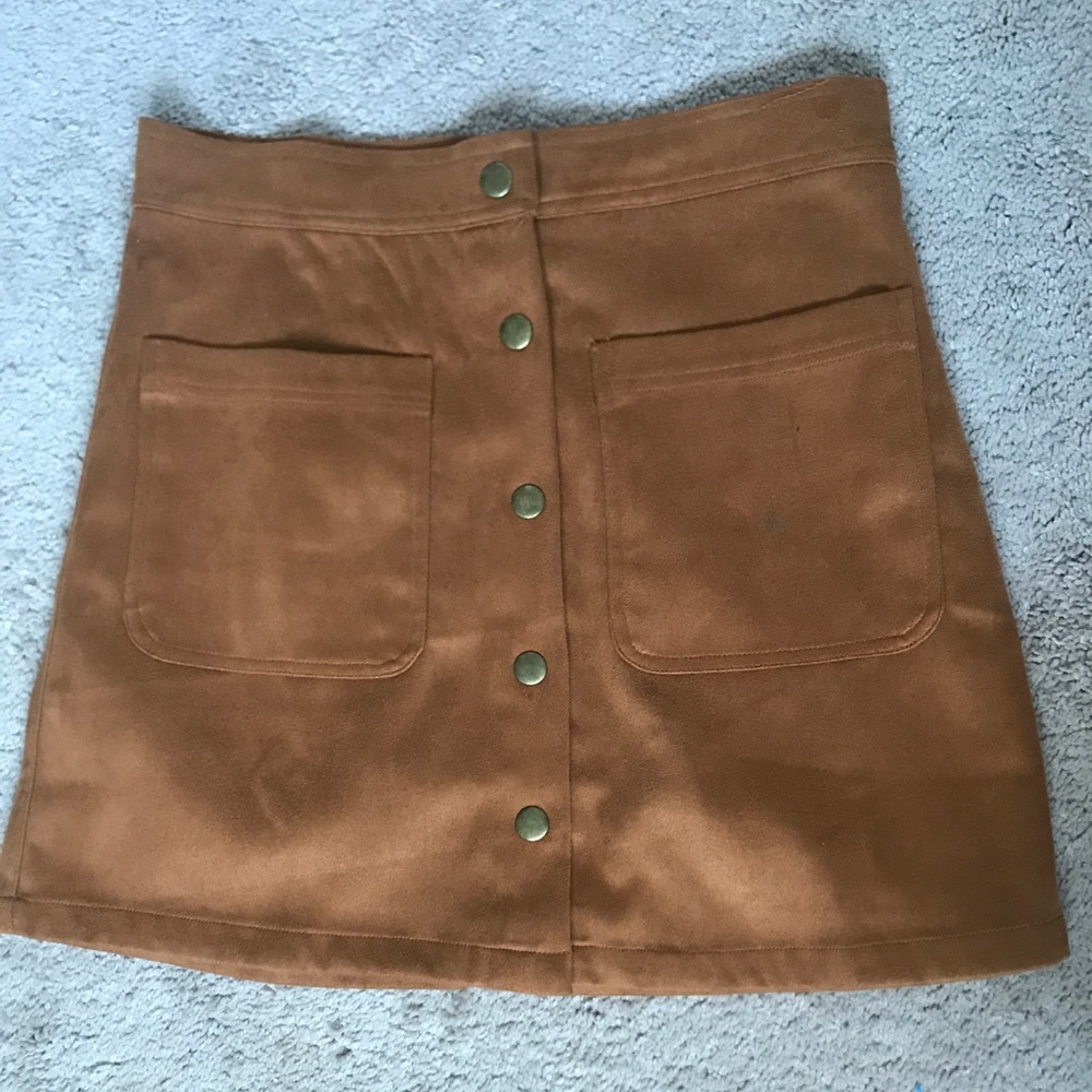 Suede brown skirt